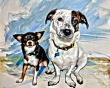 F&S Gift Store Puppy Portrait Dog Painting Gift Custom Oil Style Pet Painting on Canvas 16x20