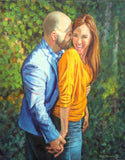 F&S Gift Store Wedding Gift Engagement Custom Double Portrait Commission Oil Painting from Photo 16" x 20" Wall Art Unique Gift Kim Stenberg