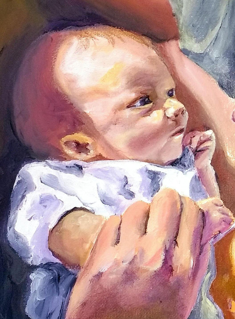 F&S Gift Store Oil Painting - Custom Portrait - realistic - child - original painting - childrens portrait - gift idea - realistic painting