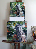 F&S Gift Store Easter Sunday with the Kids, custom Dog Paintings, oil portrait paintings from your photos, 12x12"