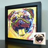 F&S Gift Store 8in x 8in â€?Custom POP ART, ABSTRACT Pet Portrait Painting from Photo, Pet Oil Painting, Cat Painting, Memorial, Time-Lapse, Frame Included