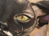 F&S Gift Store Cat Oil Painting - Custom Pet Painting, Pet Portrait, Pet Painting, Color, Gift, Present, Paint, Cat, Dog, Anniversary, Birthday