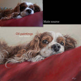 F&S Gift Store Custom pet portrait painting, Dog Portrait, Dog Painting - oil painting on canvas. 50% DEPOSIT. Handmade Custom pet portrait.