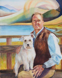 F&S Gift Store Custom portrait from Californian artist. Original oil/watercolor painting.Illustration, drawing ,children,animals portrait. To order
