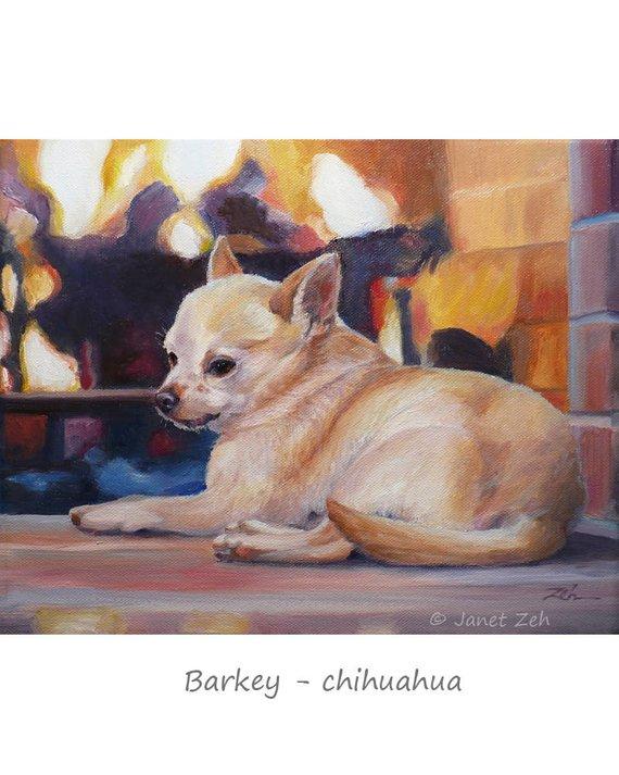 F&S Gift Store 8x10 Oil on canvas custom dog pet portrait painting from photos Commissioned pet gift by Janet Zeh Original Art