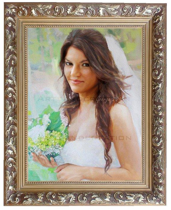 F&S Gift Store Custom Portrait oil painting for love,Personalized Painting Canvas Painting From photo Child Family Wedding Portraits