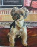 F&S Gift Store pet portrait custom painting on 14x14 canvas hand painted dog cat art