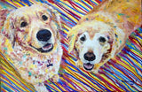 F&S Gift Store Pet painting custom Oil portrait dog original Colorful painting dog Customized painting On canvas Gift for wife Art present for dog lover