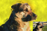 F&S Gift Store Custom Pet Dog Portrait Painting from Photo, Poster, Canvas or Digital File