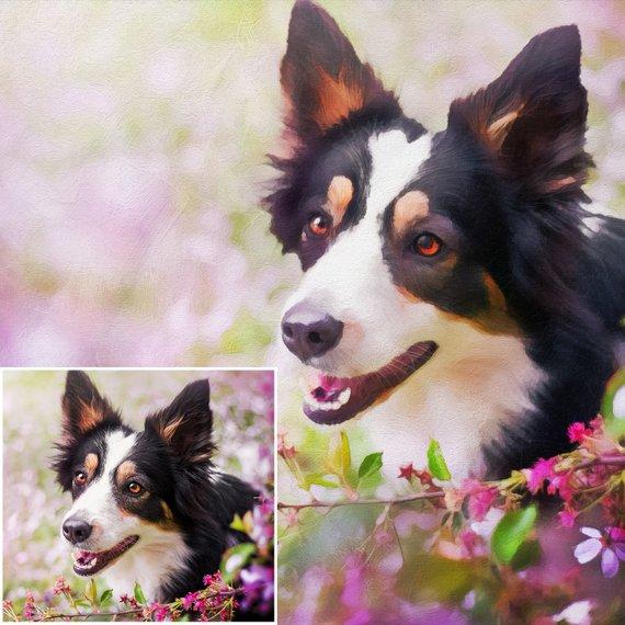 F&S Gift Store Custom Pet Portrait | Dog/Cat portrait | Personalized Gift Idea | Oil Pet Portrait | Personalized Pet Portrait | Custom Dog Portrait
