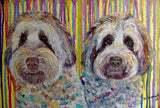 F&S Gift Store Two Pets Portrait From Photo Custom Painting Dogs Painting To Order Dog Custom Portrait On Canvas Custom Portrait Home Interior Painting