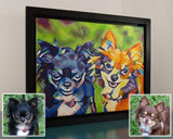 F&S Gift Store 18in x 24in â€?Custom POP ART, ABSTRACT Pet Portrait Painting from Photo, Pet Oil Painting, Cat Painting, Memorial, Time-Lapse Frame Included