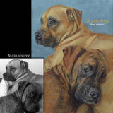F&S Gift Store Custom Dog portrait, Pet portrait, Dog Painting, Dog Art - oil painting on canvas. 50% DEPOSIT. Handmade Custom pet portrait. TWO DOGS