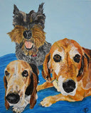 F&S Gift Store Gift idea for doglover pet owner, Pet portrait custom, Original painting for animal hospital customers, pet groomer vet dog sitter boarder