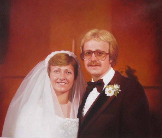F&S Gift Store Anniversary Gift - Wedding Portrait - Custom Oil Painting - Fine Art - Home Decor - Custom Portrait - Instagram Photos to Paintings