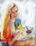 F&S Gift Store Custom Portrait - Dog Portrait -Pet -Portrait-Cat Portrait - painting art from photo