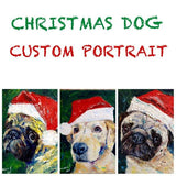 F&S Gift Store Custom dog portrait Oil portrait pet Christmas art gift for mom Dog painting from photo Personalized painting dog Wall art canvas dog