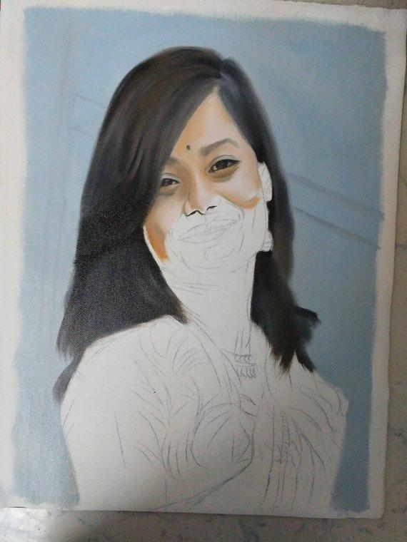 Personalized Oil Painting From Photos, handcraft art on Canvas-Show Case DBO101343-24