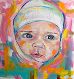 F&S Gift Store Baby girl painting from photo Oil portrait custom Customized kids portrait To order portrait oil Personalised gift kids Modern impressionism