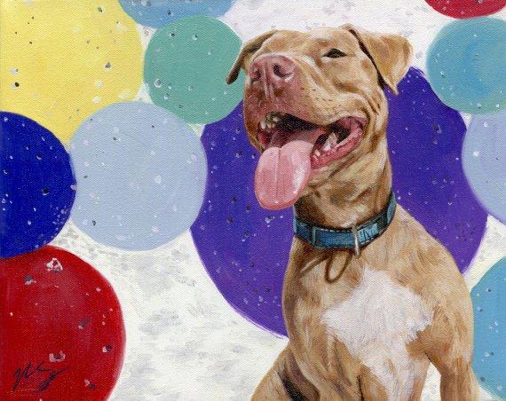 F&S Gift Store 8x8" or 8x10" Custom Pet Portrait Oil Painting From Photo on Canvas, Holiday Gift