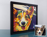 F&S Gift Store 8in x 8in â€?Custom POP ART, ABSTRACT Pet Portrait Painting from Photo, Pet Oil Painting, Cat Painting, Memorial, Time-Lapse, Frame Included