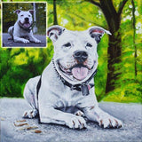 F&S Gift Store 12in x 12in â€?Custom Pet Portrait Painting from Photo, Dog Painting, Cat Painting, Memorial, Animal Lover Gift, Time-Lapse, Frame Included