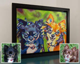 F&S Gift Store 12in x 12in â€?Custom POP ART, ABSTRACT Pet Portrait Painting from Photo, Pet Oil Painting, Cat Painting, Memorial, Time-Lapse Frame Included