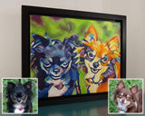 F&S Gift Store 16in x 20in â€?Custom POP ART, ABSTRACT Pet Portrait Painting from Photo, Pet Oil Painting, Cat Painting, Memorial, Time-Lapse Frame Included