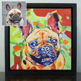 F&S Gift Store 16in x 20in â€?Custom POP ART, ABSTRACT Pet Portrait Painting from Photo, Pet Oil Painting, Cat Painting, Memorial, Time-Lapse Frame Included