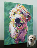 F&S Gift Store 18in x 24in â€?Custom POP ART, ABSTRACT Pet Portrait Painting from Photo, Pet Oil Painting, Cat Painting, Memorial, Time-Lapse Frame Included