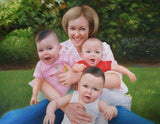 F&S Gift Store Custom portrait-custom family portrait-oil painting-custom oil portrait painting-painting from photo-childrens portrait-personalized ETSY