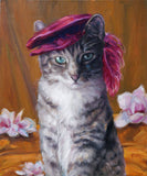 F&S Gift Store Feathered Felines, custom cat paintings, pet portrait oil paintings by puci 10x12"