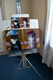 F&S Gift Store Feathered Felines, custom cat paintings, pet portrait oil paintings by puci 10x12"