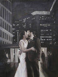 F&S Gift Store 2nd Anniversary Gift Oil Painting from Your Wedding Photos (Cotton Canvas)