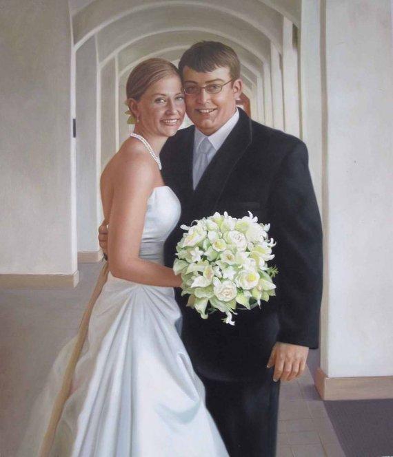 F&S Gift Store Anniversary Gift - Wedding Portrait - Custom Oil Painting - Fine Art - Home Decor - Custom Portrait - Instagram Photos to Paintings