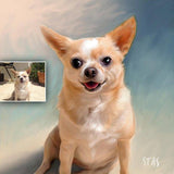 F&S Gift Store CUSTOM DOG Portrait from your Photo, Digital Art or Oil Painting on Canvas (Christmas Present Gift ) Custom Pet Portraits, Cats