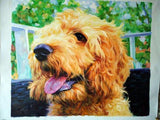F&S Gift Store photo into oil painting , custom dog oil Painting , dog portrait , pet portrait , Dog Painting Portrait Commission , Personalized Pet Art