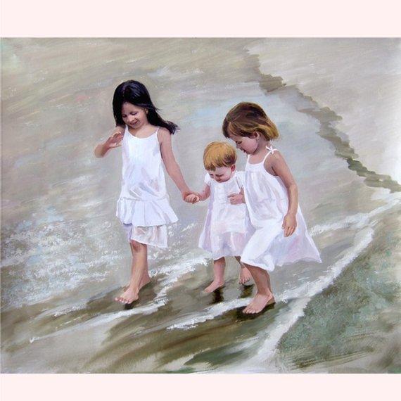 F&S Gift Store 4 Children Custom portrait-custom portrait-oil painting-custom oil portrait painting-painting from photo-childrens portrait-personalize ETSY