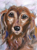 F&S Gift Store Dachshound, long haired hound, Custom Pet Portrait, Dog Painting, Oil Painting,Christmas gift idea, pet portrait, Dachshund, original, 8x10