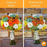 F&S Gift Store Custom Bridal Bouquet Oil Painting on Canvas (from photo)