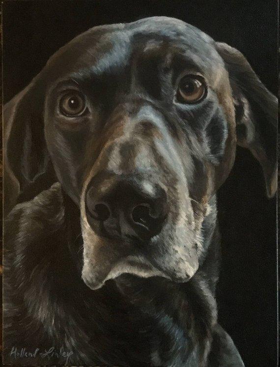 F&S Gift Store 12 x 16 Custom Pet Portrait dog portrait - custom painting - dog lover - fine art portrait