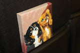 F&S Gift Store Custom TWO Pet Portrait Painting on Miniature Canvas - Art Magnet