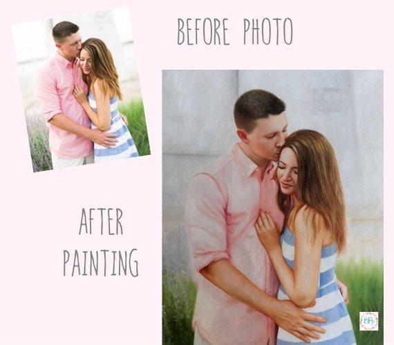 F&S Gift Store 2 Subjects. Custom Portrait. Custom oil Painting. Oil Painting. Family Custom Portrait. Personalized Portrait. Custom Portrait from Photo.