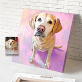 F&S Gift Store CUSTOM PET Portrait from Photo on Canvas, Personalized Customized Dog Art, Digital File or Painting (Mounted Gallery Wrap), Christmas Gift