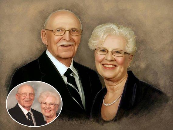F&S Gift Store Custom Portrait for Couples / Couples Painting / Couple Gifts / Couple Portraits / Custom Paintings / Custom Portraits / Painting From Photo
