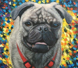 F&S Gift Store Custom Abstract Textured Dog Portrait Oil Painting on Canvas (from photo)