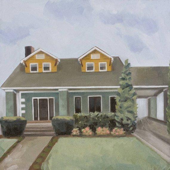 F&S Gift Store Custom House Portrait - Painting of Home - Painting of Building