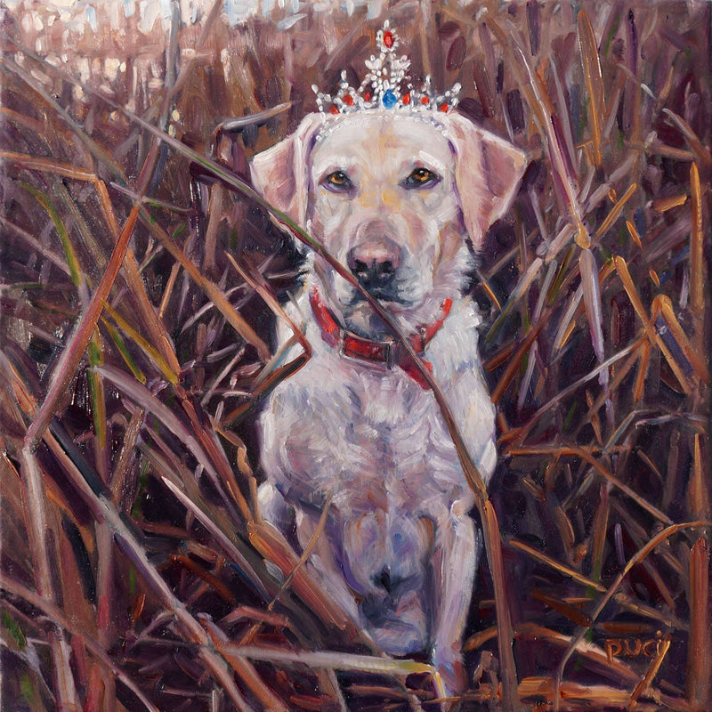 F&S Gift Store ModernMillie, dog painting custom pet portrait Oil Painting by puci, 10x10"