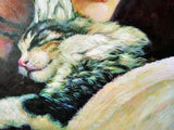 F&S Gift Store Hand Painted Commission Family Pet Portrait Oil Painting (paint family member or pet from photo), Custom Dog Cat Portrait Art
