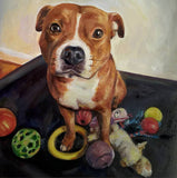 F&S Gift Store 8x8" or 8x10" Custom Pet Portrait Oil Painting From Photo on Canvas, Holiday Gift